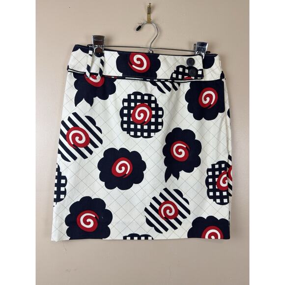Etcetera Dresses & Skirts - Etcetera Women’s Pencil Mini Skirt Mod Style Large Graphic Floral Print Size 8